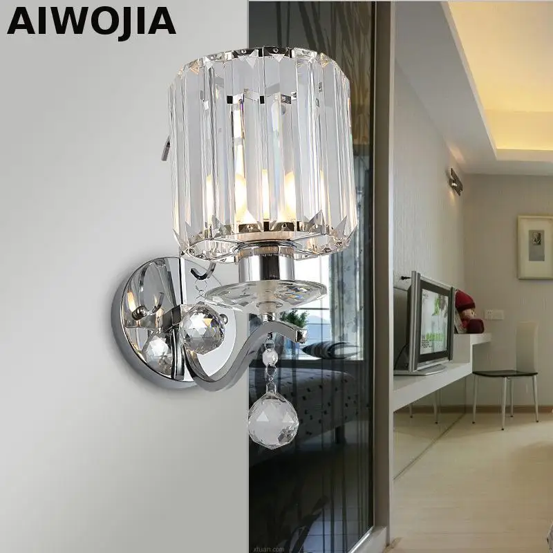 

Crystal Wall Light Living Light Applique Murale Luminaire Loft Wall Lights For Home Iron Pipe Lamp Indoor Lighting Lamps