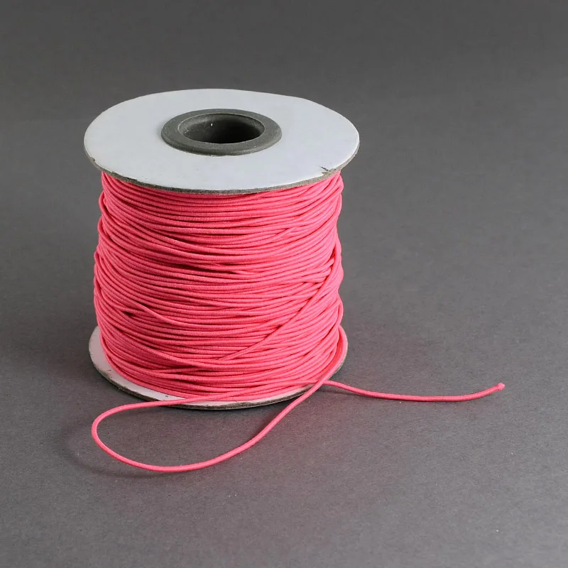 2 мм; 40 м/рулон круглый эластичный шнур нить для изготовления ювелирных изделий, с нейлоновой внешней и резиновой внутри, Черный Розовый Белый Красный F65 - Цвет: LightCoral