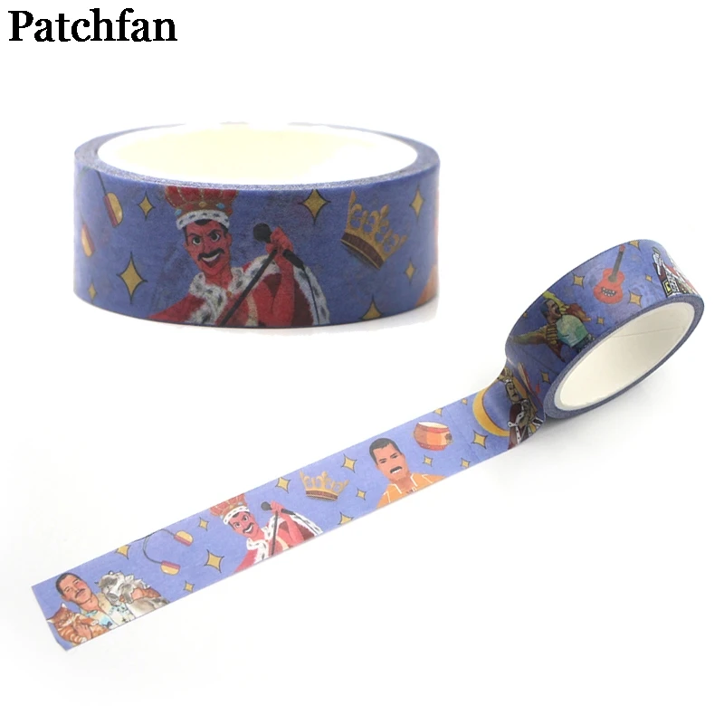 Patchfan Freddie Mercury Vintage singer 90s funny DIY Scrapbooking kid Adhesive washi Masking Tape Printed Pattern sticker A2153