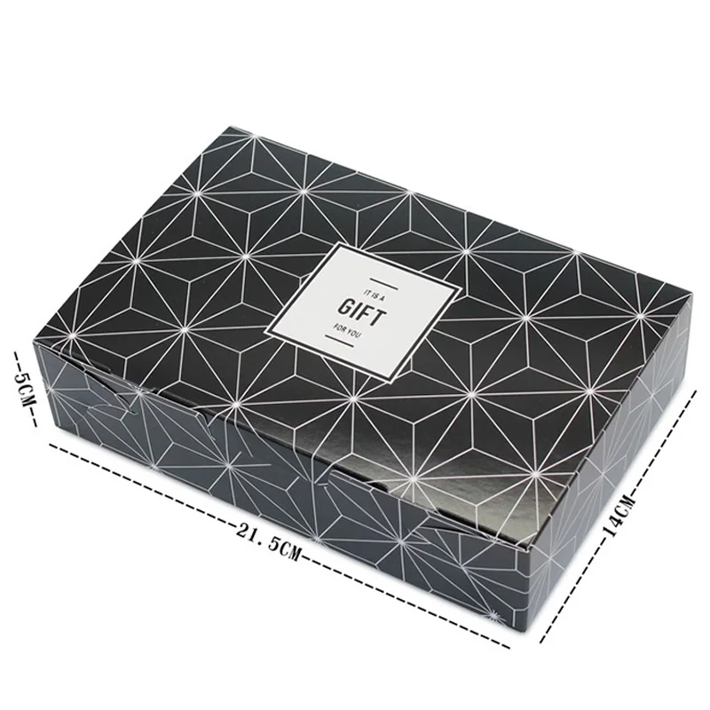 20 шт-21,5*14*5 см белый/черный "подарок" бумажная коробка яичный Тарт, пирожное, конфеты, печенье, Свадебная вечеринка, коробка для упаковки - Цвет: black box