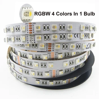 

RGBW RGBWW Flexible LED Strip Lights 5m DC 24V 4 colors in 1 led SMD 5050 60leds/m RGB warm white for home holiday Decoration