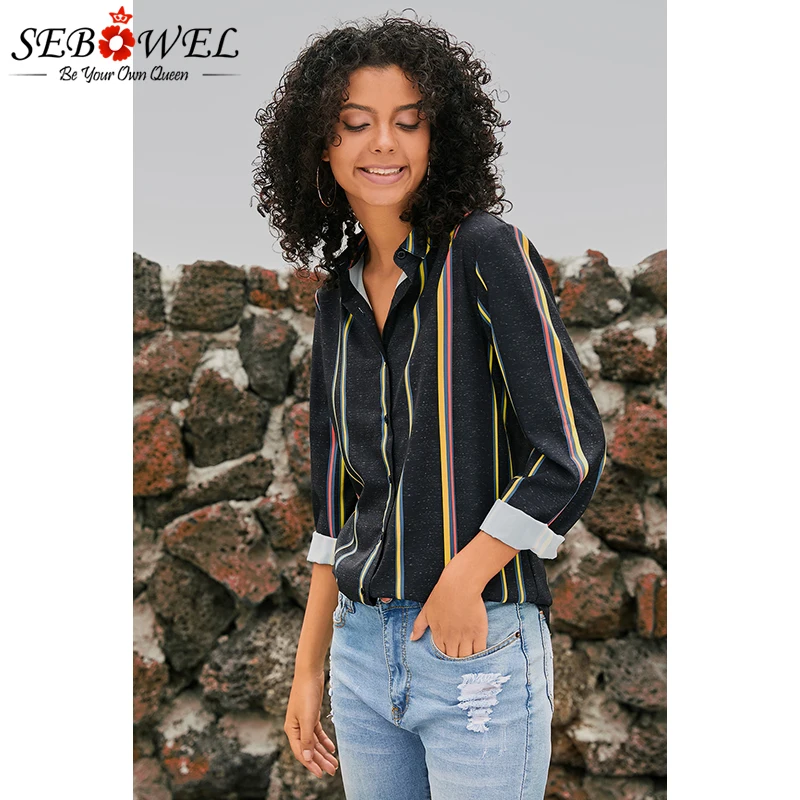 Yellow-Charcoal-Striped-Modern-Women-Shirt-LC251389-7-5 