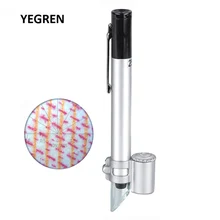 Портативный светодиодный микроскоп с ручкой 50X Мини-лупа с подсветкой карманный микроскоп с или без сетки Весы измерения f/ткань