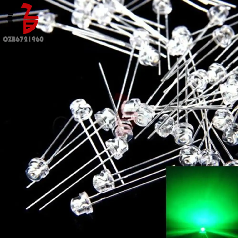 5mm Straw Hat UV Purple//Blue//Green//Red//White// Color LED Wide Angle Light Lamp