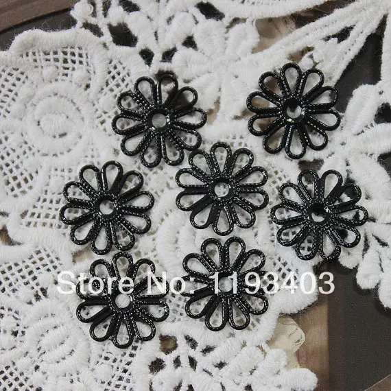 

20PCS Black Enameled brass Filigree Jewelry Connectors Setting Base Connector Finding 16mm (FILIG-EB-3)