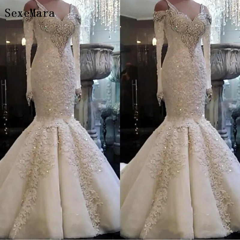 new-arrival-beaded-long-sleeve-lace-mermaid-wedding-dresses-2019-plus-size-custom-made-wedding-bridal-gowns-ba9986