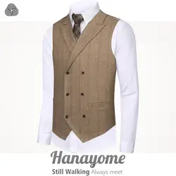 Hanayome Slim Fit Мужской жилет мужской жилет Homme Повседневная Формальная деловая куртка без рукавов для вечернего платья