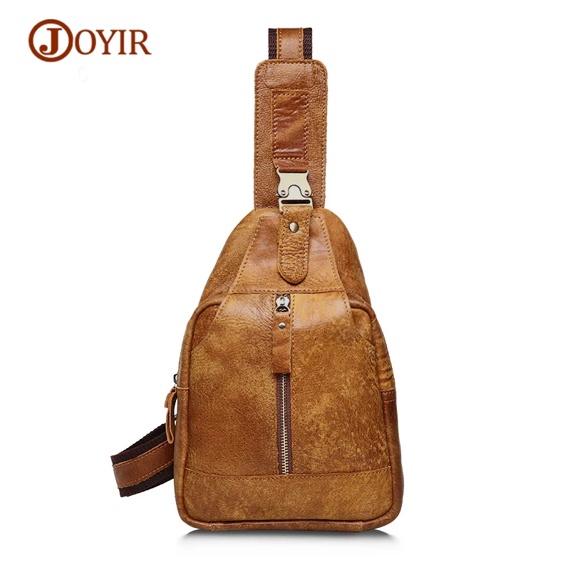 

JOYIR Brand Designer Genuine Leather Mens Chest Bag Chest Pack Crossbody Bags Single Strap Shoulder Chest Bag Male Bolsas