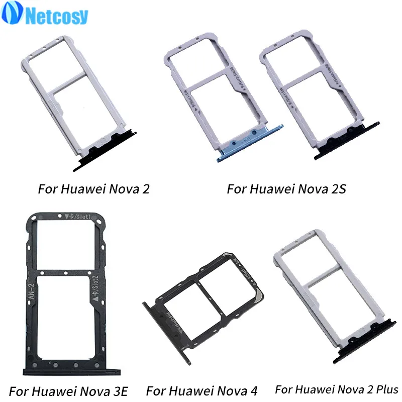 Netcosy держатель лотка для sim-карты адаптер для Huawei NOVA 2 2S 2 Plus 3E 4 запасные части