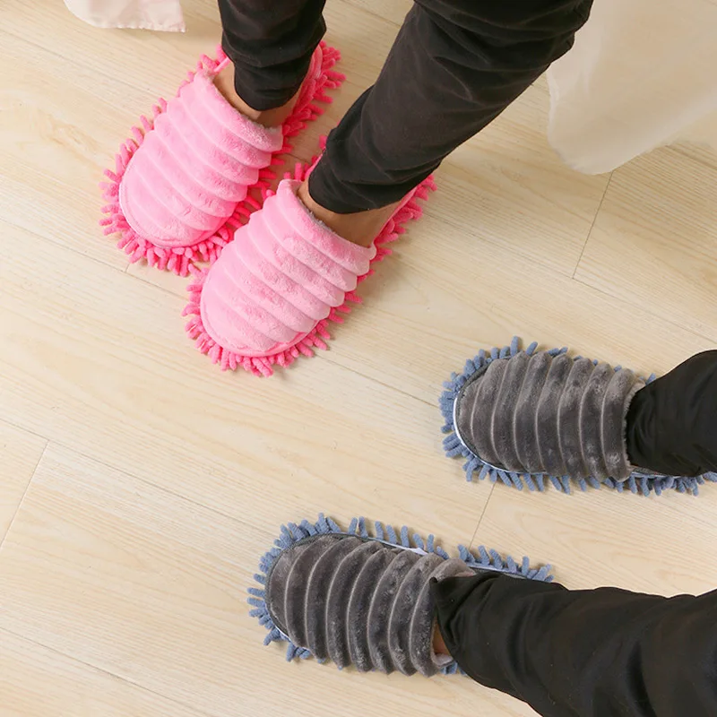 Hot Sale 1 Pair Mop Slippers Lazy Cleaning Floor Clean Dust Warm Durable for Home Bedroom TY