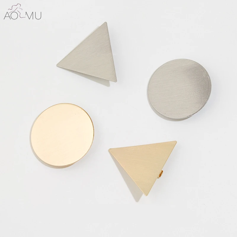 AOMU простые трендовые круглые треугольные Квадратные Металлические Заколки для женщин геометрические шпильки из сплава Головные уборы булочки аксессуары