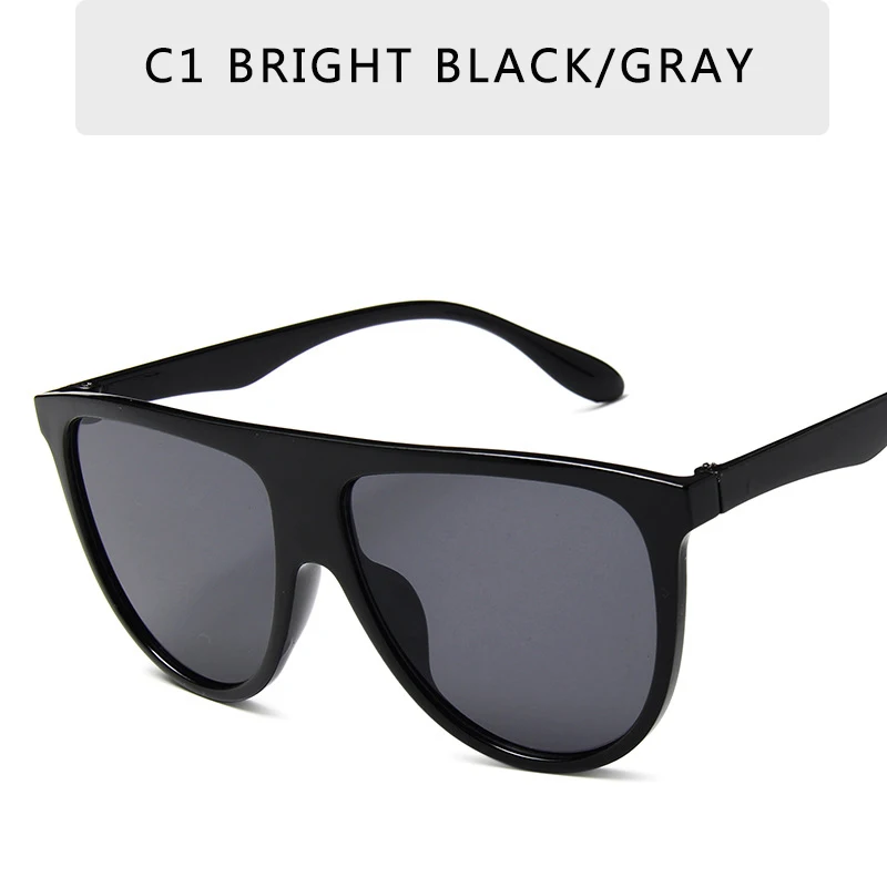 Женские солнцезащитные очки, винтажные, Ретро стиль, плоский верх, тонкие тени, солнцезащитные очки, квадратные, пилот, Роскошные, дизайнерские, большие, черные, оттенки, oculos De Sol - Цвет линз: C1