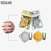 ROSALIND 1 шт порошок с зеркальным эффектом для ногтей Блестящий дизайн ногтей хромированный гель лак для ногтей для маникюра основа верхние украшения ногтей