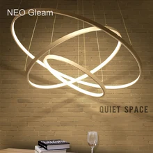 NEO Gleam Modern pendant lights for living room dining room 3/2/1 Circle Rings acrylic aluminum body LED Pendant Lamp fixtures