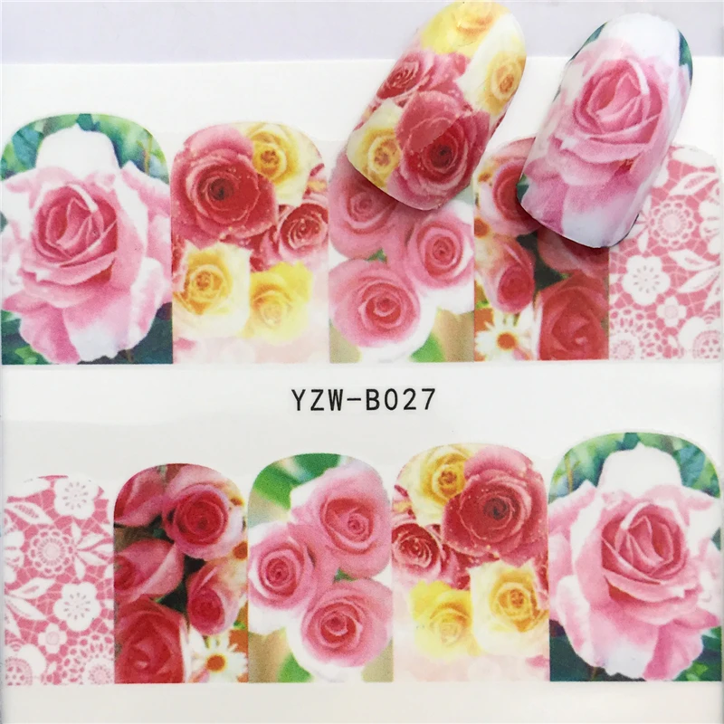 YWK Панк/градиентный цветок серия 3d наклейки для ногтей наклейки Цветочные/единорог наклейки для маникюра очаровательные украшения для ногтей