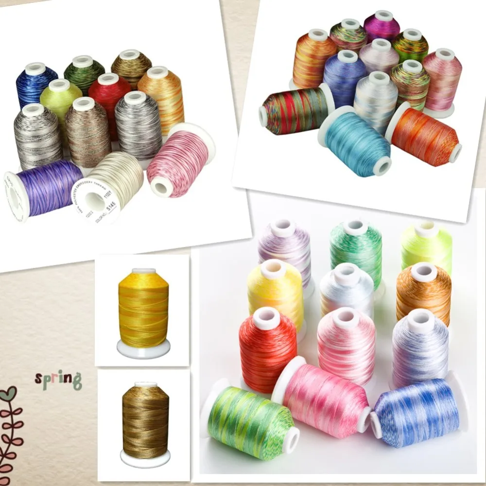 

Simthread 38 Variegated Embroidery Thread for machine/hand sewing quilting overlocking piecing on any home machines hand sewing