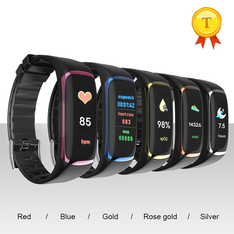 

2018 New arrival 0.96inch smart bracelet SpO2 HRV smart watch with heart rate sensor Fitness Tracker Blood Oxygen IP67 wristband