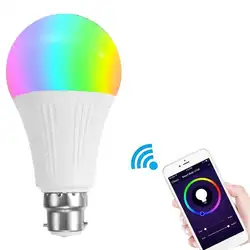 Цвет изменение B22 7 Вт RGBW Wi-Fi APP управления светодио дный умный свет лампы поддерживает для эхо Alexa и Google дома падения Торговый
