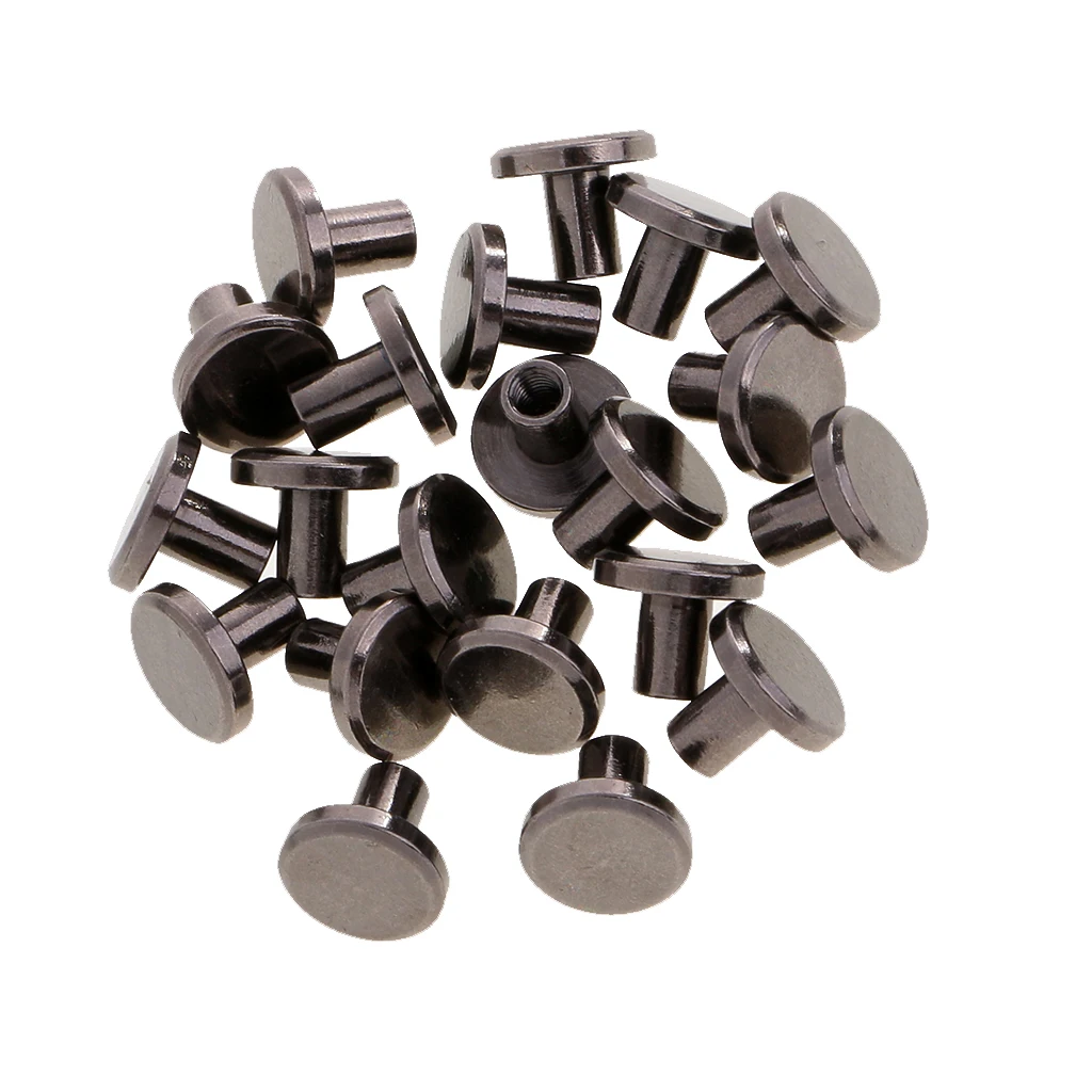 20 Sets Round Head Stud Screw Leather Craft Accessories Nail Rivet Button Decoration Grey Black