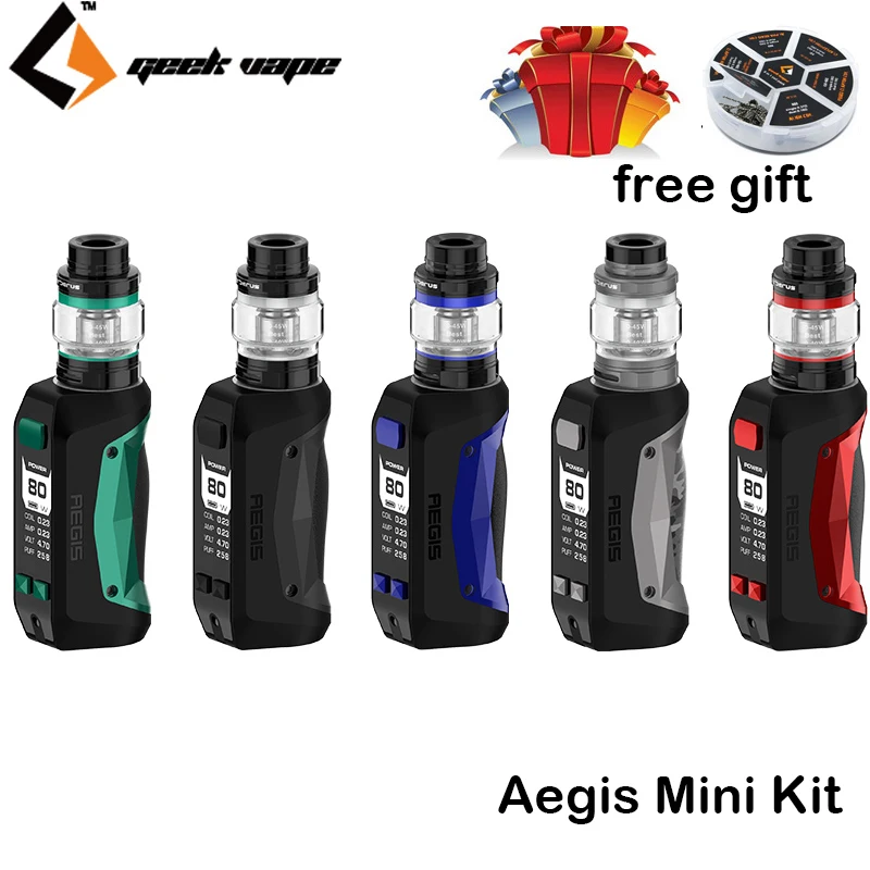 

Original Geekvape Aegis Mini Kit Aegis Mini Box Mod Vape 80W 2200mah Battery With Cerberus Atomizer Tank 5.5ml E Cigarette Vaper