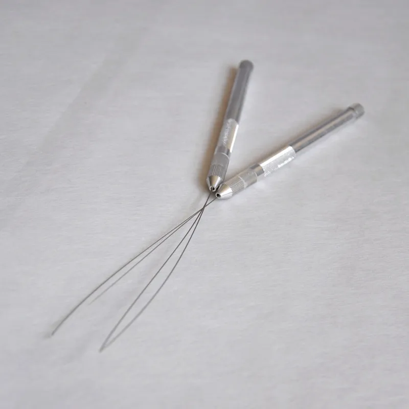 2 шт./лот алюминий волос крюк-удлинитель потянув спицы для вязания винторезный станок микрокольца, бусины петля