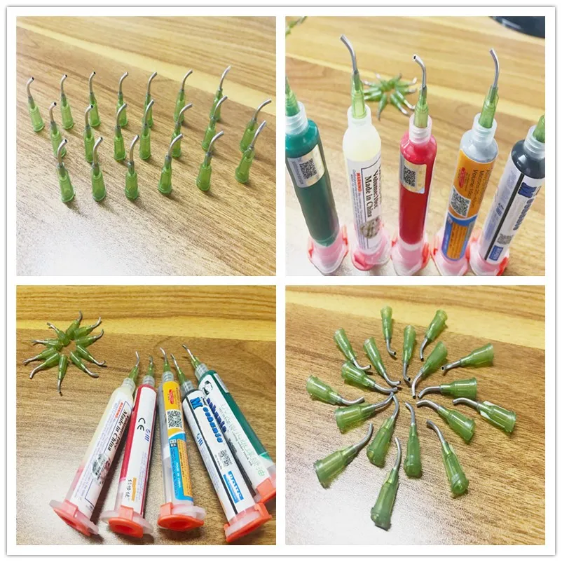 

50 pcs new type bending needles lastest Syringe for solder paste soler flux 10cc solder tube for NC559 and Mechanic solder paste