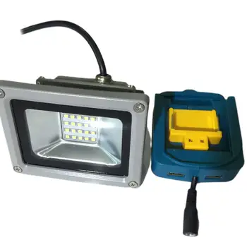 

None USB Power Charger Adapter Converter + 10W LED Light for MAKITA 18V Tools ADP05 14.4V Lithium Battery Light
