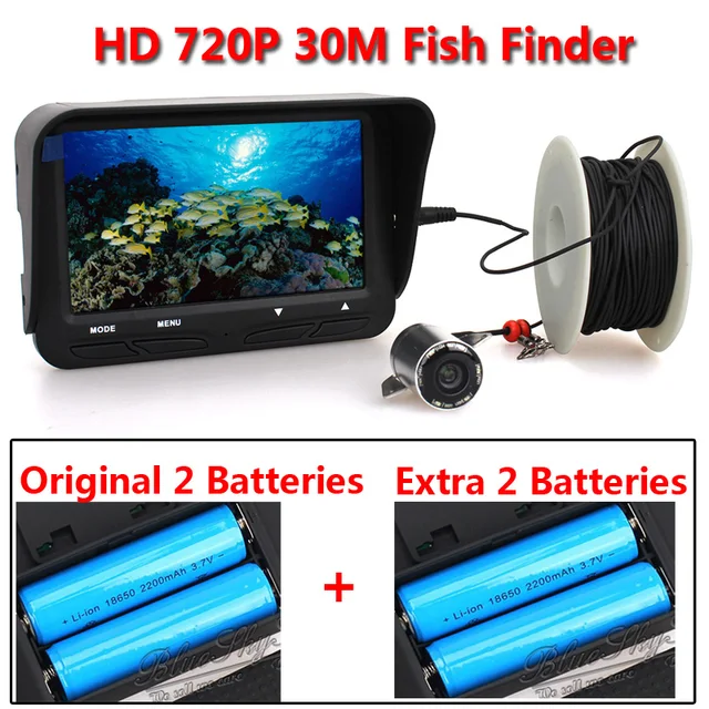 Cheap 30m 720P Professional Underwater Ice Fishing Camera Night Vision Fish Finder 6 Infrared LED 4.3 inch LCD Monitor