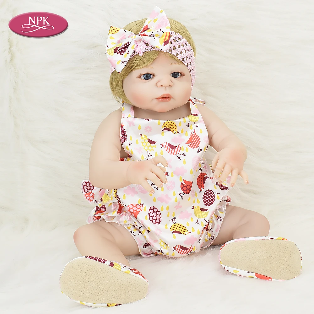 

NPK 57CM Real Full Body Silicone Reborn Baby Dolls For Girls Lifelike Princess Realistic Babies Doll Reborn Girl Bebe Menina