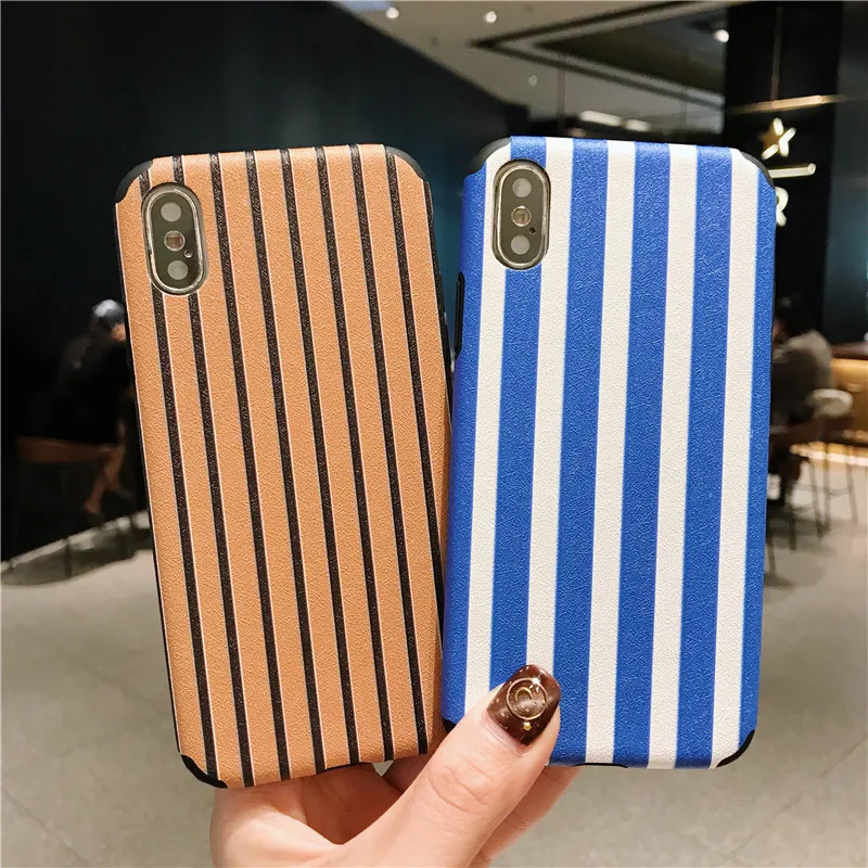 

JAMULAR Ins Style Stripe Matte Phone Case For iPhone XS MAX XR 7 6 6s 8 Plus Simple Soft Back Cover For iPhone X Ultra Thin Capa