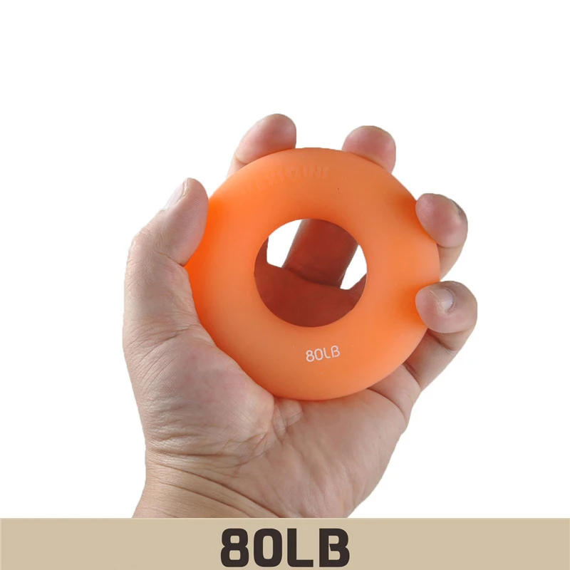 9 см силикагель портативный ручной захват захватывающее кольцо кистевой эспандер тренажер для пальцев ручка для восстановления силы Pow Stress Ring Ball - Цвет: Оранжевый