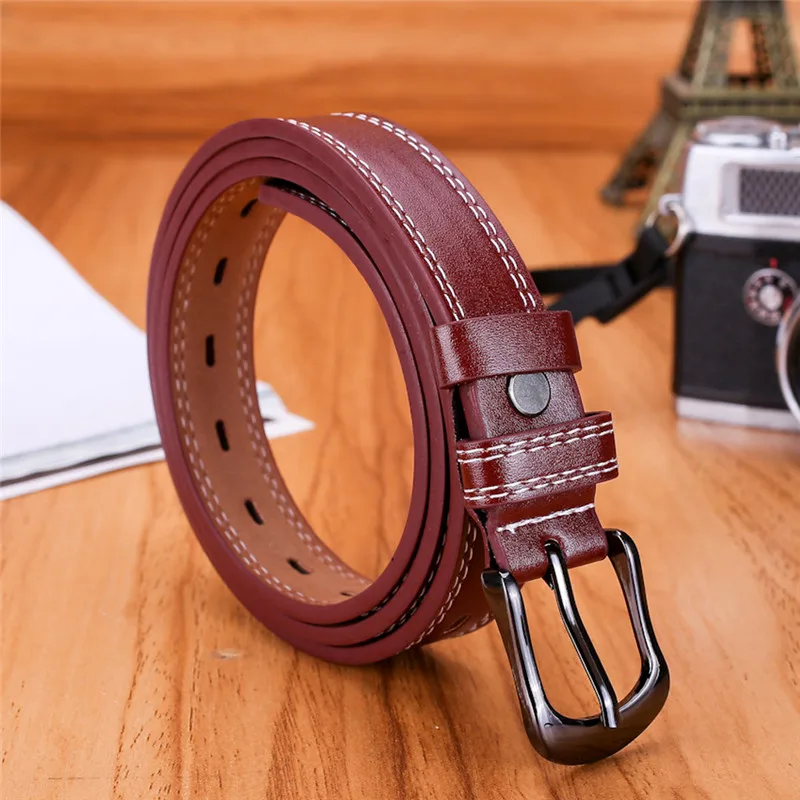 Women Lady Girls Skinny Belt Thin Leather Buckle Narrow Waistband Leather belt for women Fashion Accessory 40JA0410