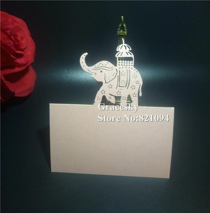 Cartes D Invitation D Anniversaire Et De Mariage En Forme D Elephant Decoupees Au Laser Nacrees 50 Pieces Nom De Siege Et De Table Decoration De Fete Livraison Gratuite Aliexpress