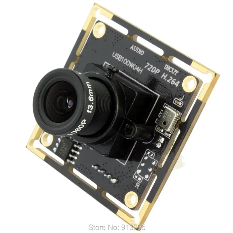 

Top One Shenzhen ELP H.264 720P CMOS OV9712 Mini HD 6mm Lens Audio Video Camera Module USB Web Camera Android Linux Windows MAC