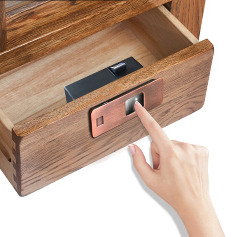 

Metal case Mini intelligent Fingerprint cabinet Lock Anti-theft biometric cabinet drawer box locker for home access control