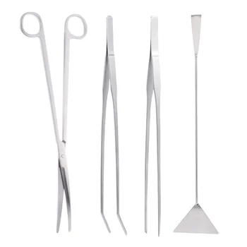 

4Pcs Stainless Steel Aquarium Cleaning Tools Fish Tank Maintenance Scissors Tweezers Tools Kit for Live Plants Grass