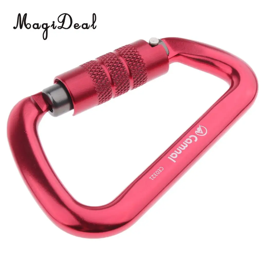 5pcs 28KN Aluminum Climbing D Type Carabiners Snap Auto Locking Karabiner