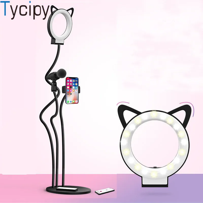 

Tycipy RK25 Fill Ring Light Multi-function Photography Studio for Live Stream With 3-Light Mode 9-Level Brightness for Iphone