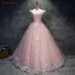 2018 розовый кружева Пышное Бальное Платье 15 сладкий 16 Пышное Платье платья для выпускного вечера для 15 лет