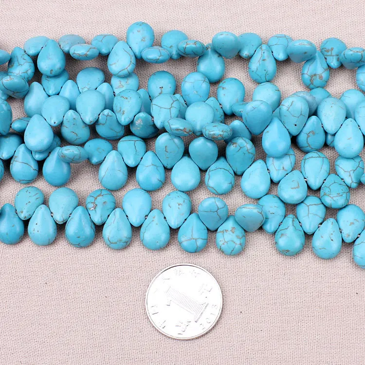 60 шт./нитка 9 5*13 мм плоский синий Howlite натуральные каменные бусины ювелирные