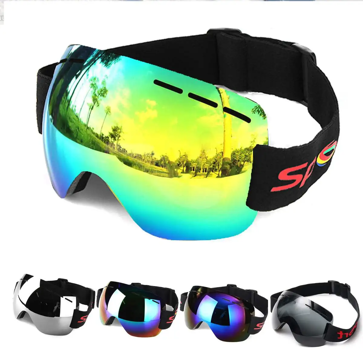 Очки для катания на лыжах, сноуборде, мужчин, унисекс, двойные линзы, анти-туман, ветер, пыль, УФ, снег, лыжи, солнцезащитные очки