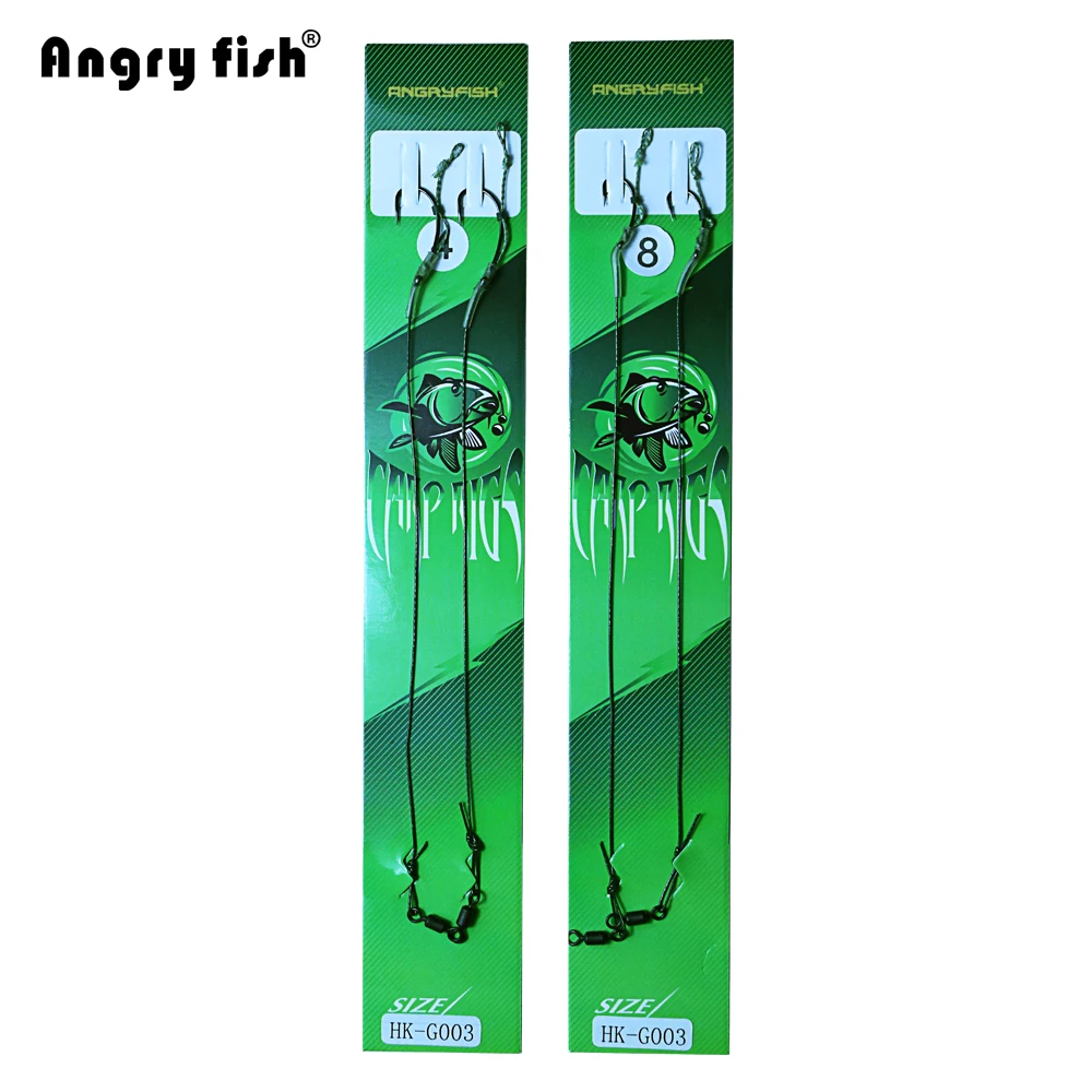 

Angryfish Hot 5Pack 2pcs Carp Fishing Line Hook Link Coated Hook Link Ready Tied HK-G003
