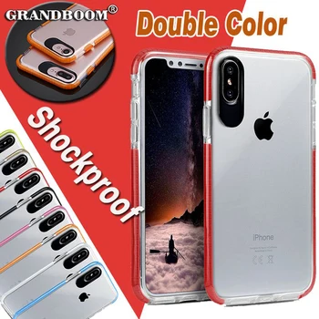 

10pcs Double Color Soft TPU Shockproof Transparent Case For iPhone XS Max XR X 8 7 Plus 6 6S Ultra Thin Slim Protective Cover