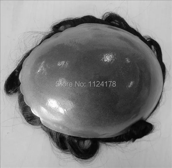 Полный толстую кожу база накладка из искусственных волос для мужчин Размер