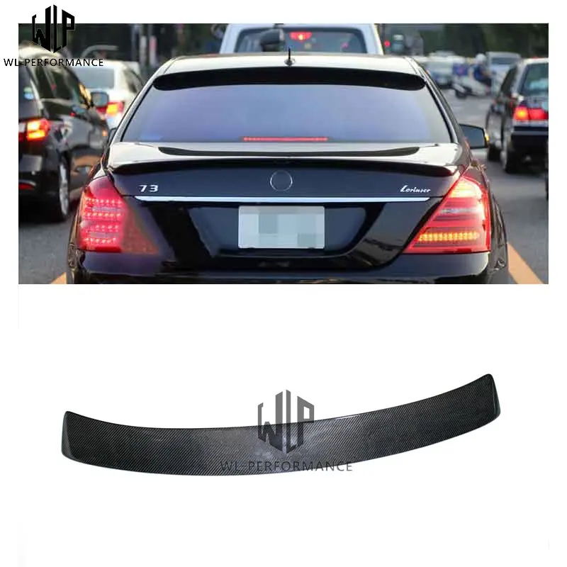 Carbon Mercedes BENZ S-Class W221 4D V Rear Trunk Spoiler 2007-2013