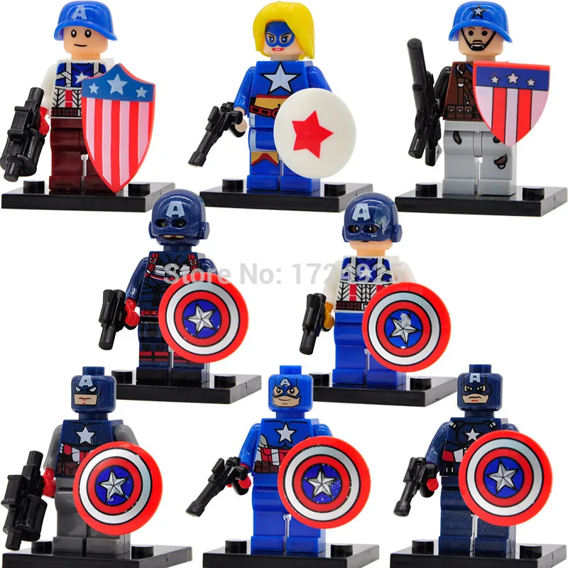 

8pcs/lot Captain America Civil War Figure Set Marvel Superheroes Super Hero Building Blocks Bricks Models Toys JR2755