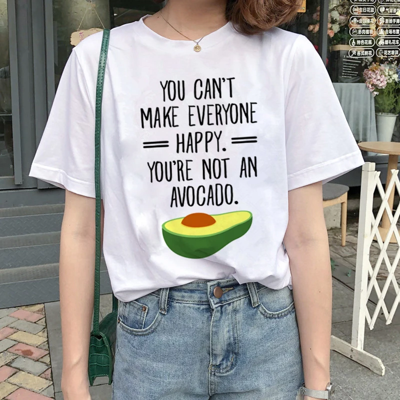 Harajuku авокадо Vegan футболки женские маленькие свежие Ullzang футболка Забавный мультфильм 90s футболка корейский стиль Графический Топ Тройники женские