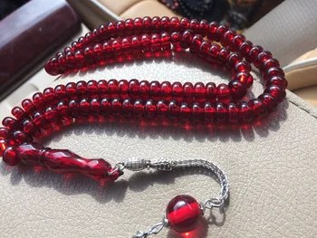 

1PC/LOT new islamic fire red color muslim prayer beads Rosary tasbih misbaha tesbih sibha masbaha tespeeh islam gift
