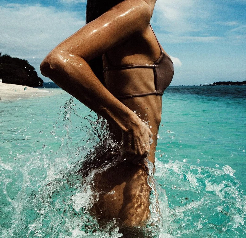 Бразильский бикини 2018 купальный костюм для женщин одежда заплыва ванный комплект Летняя Пляжная Сексуальная Push Up Off Shouler комплект