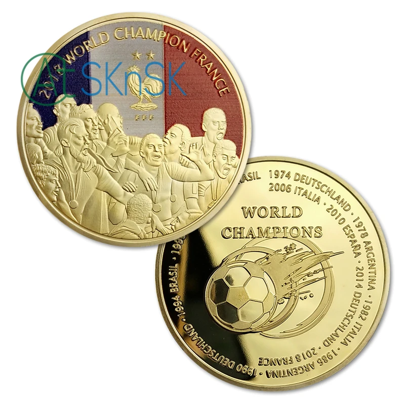 

1-10pcs/lot 2018 World Champion France Commemorative Coin French Football Team Challenge Coins Collectibles Custom Souvenir Gift